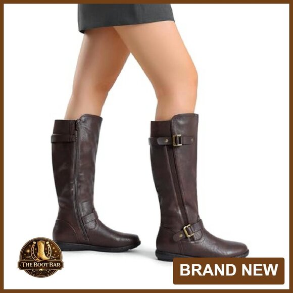 Women's Knee High Winter Boots Faux Fur Lined Stiletto Heel - Picture 7 of 8